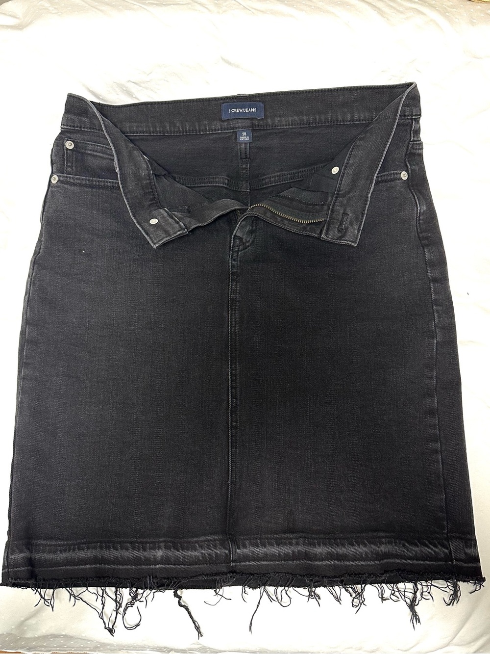 J. Crew Black Denim Skirt